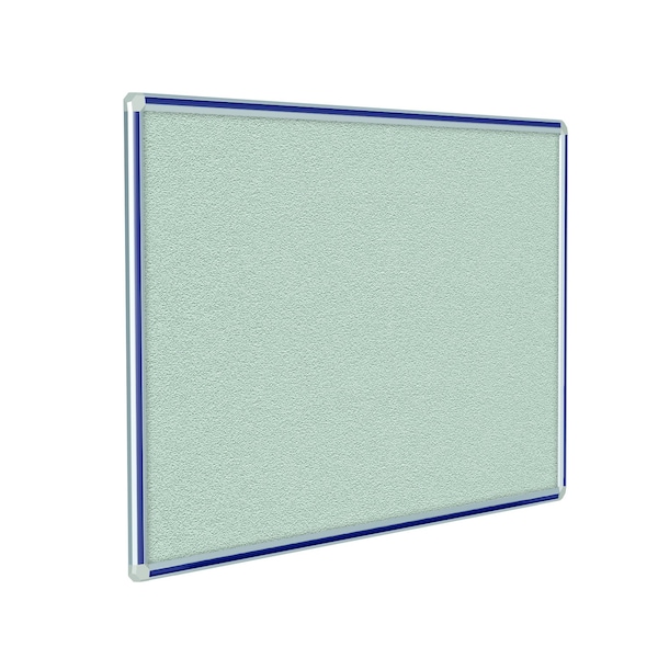 Bulletin Board, Vinyl, 4 ft H x 4 ft W, Satin Alum Frame w/Navy Blue Inlay